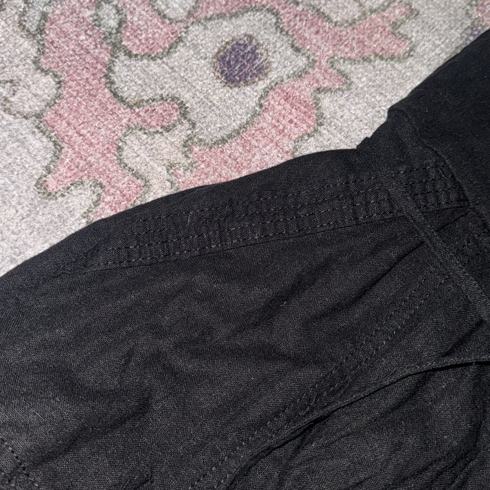 Black linen wide leg jumpsuit - Picture 4 of 6